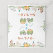 Grüne Traktorenfarm Tiere Geburtstag Platzkarte (Außenseite Aufgefaltet)