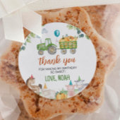 Grüne Traktorenhalter Runder Aufkleber