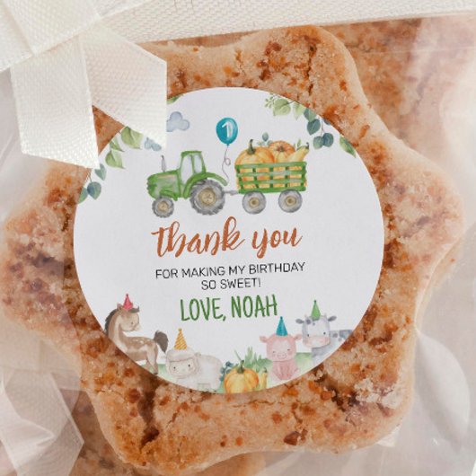 Grüne Traktorenhalter Runder Aufkleber