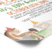 Grüne Traktorfarm Geburtstagszeit Kapselzeichen Poster (Ecke)