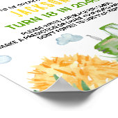 Grüne Traktorfarm Geburtstagszeit Kapselzeichen Poster (Ecke)