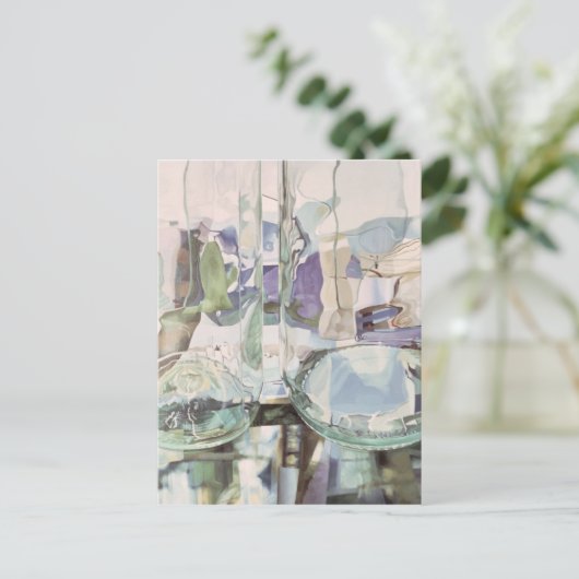 Grüne Transparenz Postkarte (Stehend Vorderseite)