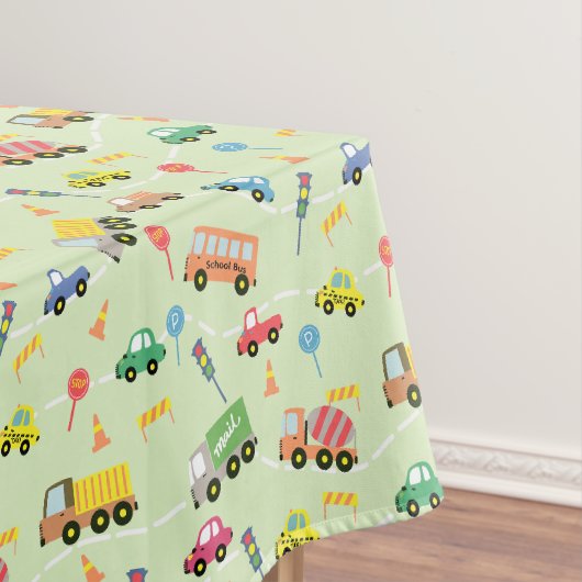 Grüne Transportfahrzeuge Tischdecke (Beispiel)