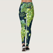 Grüne Traube: Dunkles Muster für die Wasserfarbe Leggings (Rückseite)
