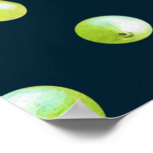 Grüne Traube: Dunkles Muster für die Wasserfarbe Poster (Ecke)