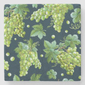 Grüne Traube: Dunkles Muster für die Wasserfarbe Steinuntersetzer (Vorderseite)
