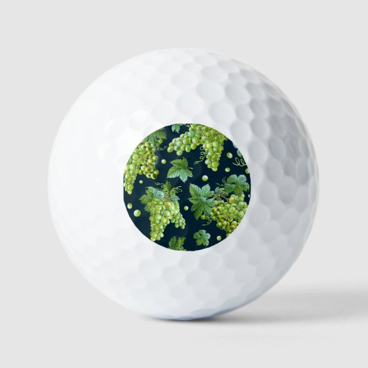 Grüne Traube: Wasserfarbe Dunkles Muster Golfball (Vorderseite)