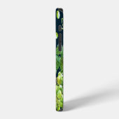 Grüne Traube: Wasserfarbe Dunkles Muster iPhone Hülle (Linke Seite)