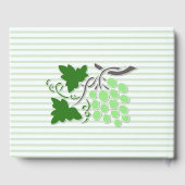 Grüne Trauben auf Streifen Weinthema Gästebuch (Rückseite)