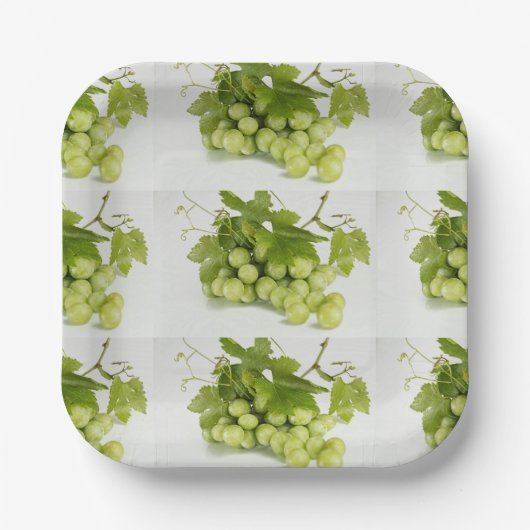 Grüne Trauben Benutzerdefinierte 7 " Papierplatten Pappteller (Vorderseite)