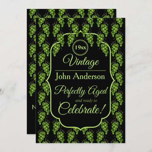 Grüne Trauben Einladung (Vorne/Hinten)