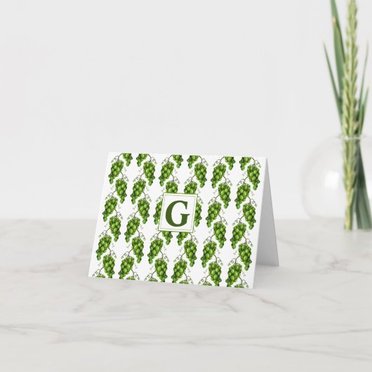 Grüne Trauben Faltkarte Karte (Vorderseite)