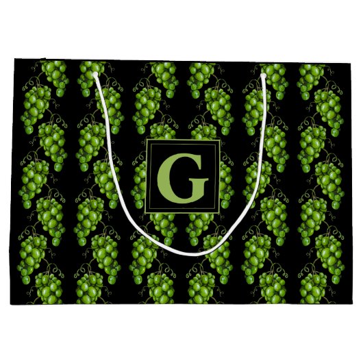 Grüne Trauben Große Geschenktasche Geschenktüte (Rückseite)