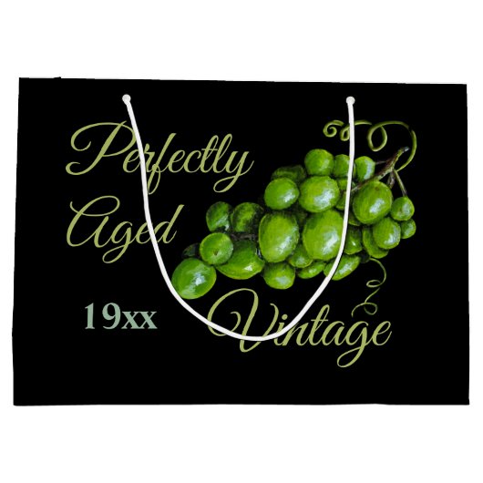 Grüne Trauben Große Geschenktasche Geschenktüte (Rückseite)