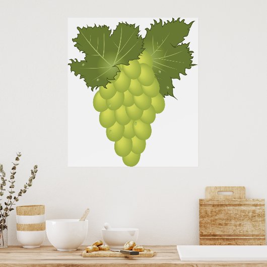 Grüne Trauben Poster (Küche)