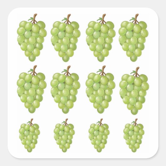 Grüne Trauben Quadratischer Aufkleber (Vorderseite)