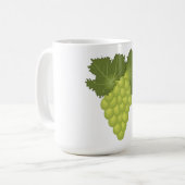 Grüne Trauben Rebenblätter Frische Früchte Kaffeetasse (Vorderseite Links)