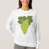 Grüne Trauben Rebenblätter Frische Früchte T-Shirt (Vorderseite)