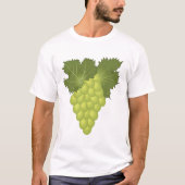 Grüne Trauben Rebenblätter Frische Früchte T-Shirt (Vorderseite)