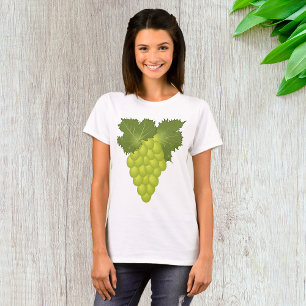 Grüne Trauben Rebenblätter Frische Früchte T-Shirt