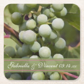 Grüne Trauben Weinberg Hochzeit Rechteckiger Pappuntersetzer (Vorderseite)