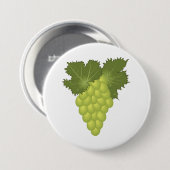 Grüne Trauben Weinblätter Frische Früchte Button (Vorne & Hinten)
