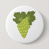 Grüne Trauben Weinblätter Frische Früchte Button (Vorderseite)
