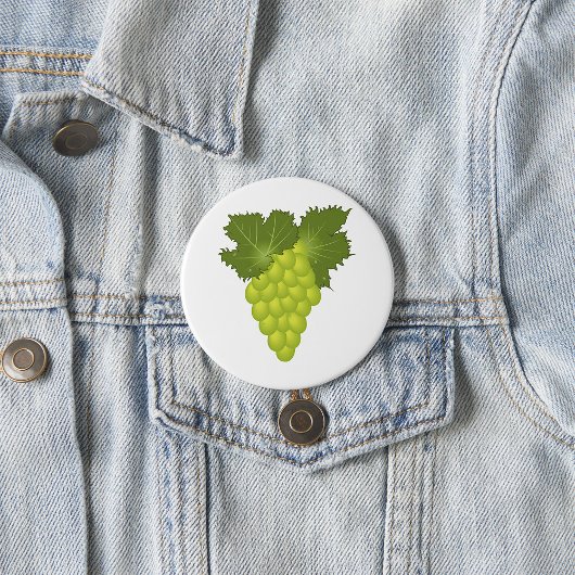 Grüne Trauben Weinblätter Frische Früchte Button