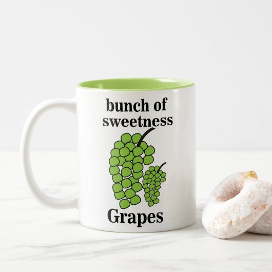 Grüne Trauben  Zweifarbige Tasse (Mit Donut)