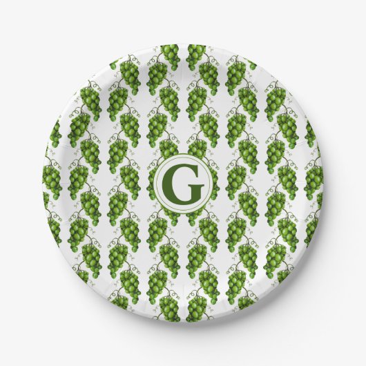Grüne Traubenpapierplatte Pappteller (Vorderseite)