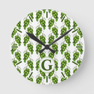 Grüne Traubensäulenuhr Runde Wanduhr