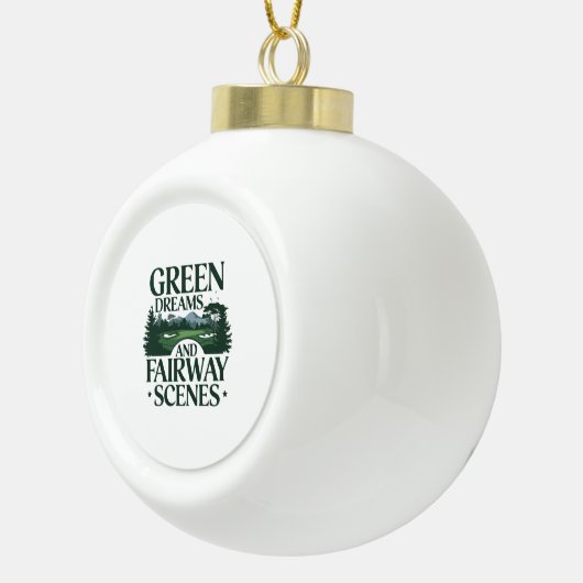 Grüne Träume, Golf Trendy Keramik Kugel-Ornament (Rechts)