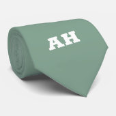 Grüne Trauzeugen Monogram Mit Monogramm Krawatte (Gerollt)