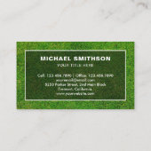 Grüne Tree-Logo-Gartenlandschaft für Rasenpflege Visitenkarte (Rückseite)