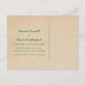 Grüne Trendstreifen Save the Date Postkarte (Rückseite)