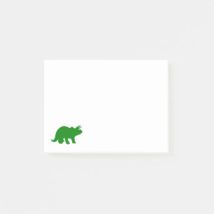 Grüne Triceratops-Dinosaurier-Silhouette Post-it Klebezettel