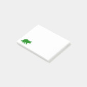 Grüne Triceratops-Dinosaurier-Silhouette Post-it Klebezettel (angewinkelt)