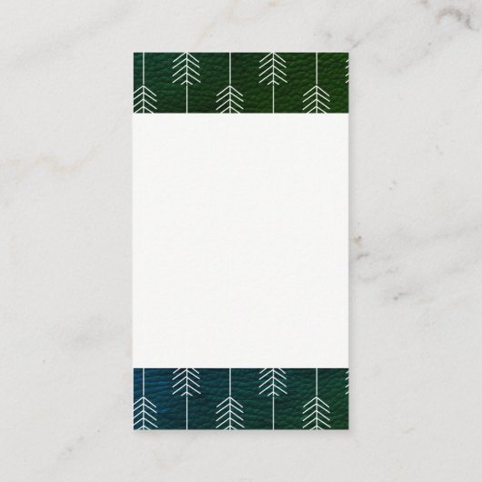 Grüne Trimm/Pfeile Visitenkarte (Rückseite)