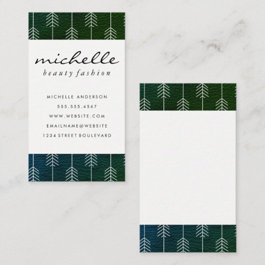 Grüne Trimm/Pfeile Visitenkarte (Vorne/Hinten)
