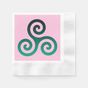 Grüne Triskele Antikes keltisches Symbol Pastete P Serviette
