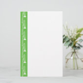 Grüne Trombone-Stationierung Briefpapier (Stehend Vorderseite)