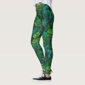 Grüne Tropen Leggings (Links)