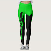 grüne Tropffarbe Leggings (Vorderseite)