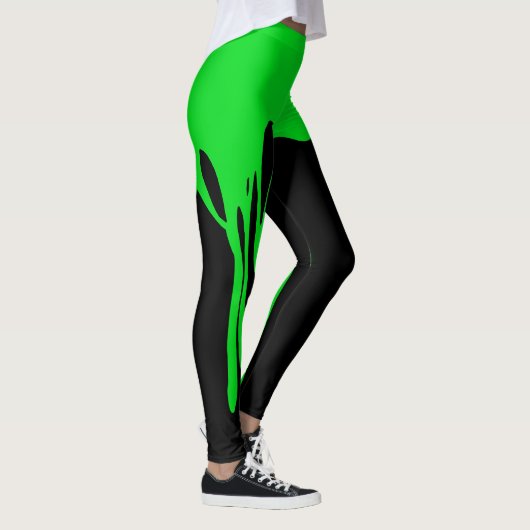 grüne Tropffarbe Leggings (Rechts)