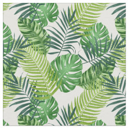 Grüne tropische Banane Monstera Palm Fern Blätter Stoff