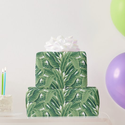 Grüne tropische Bananen-Blätter Geschenkpapier (Partygeschenke)