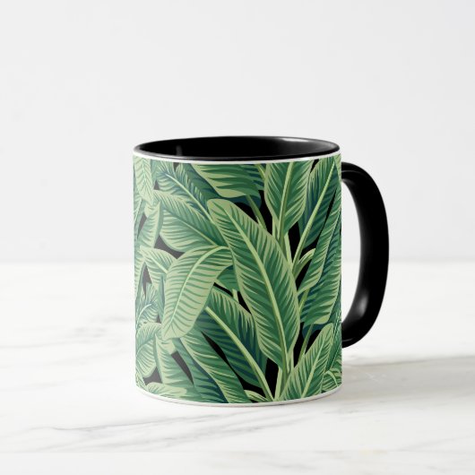 Grüne tropische Bananen-Blätter Tasse (VorderseiteRechts)