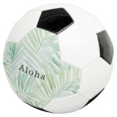Grüne tropische Blätter Aloha Fußball (Dreiviertel)