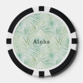 Grüne tropische Blätter Aloha Pokerchips (Vorderseite)