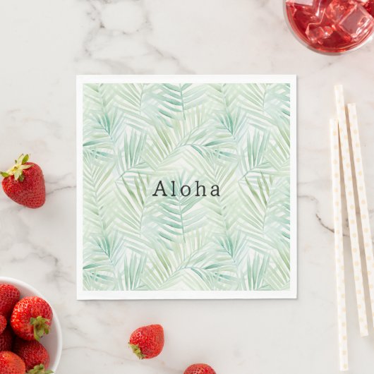 Grüne tropische Blätter Aloha Serviette (Beispiel)